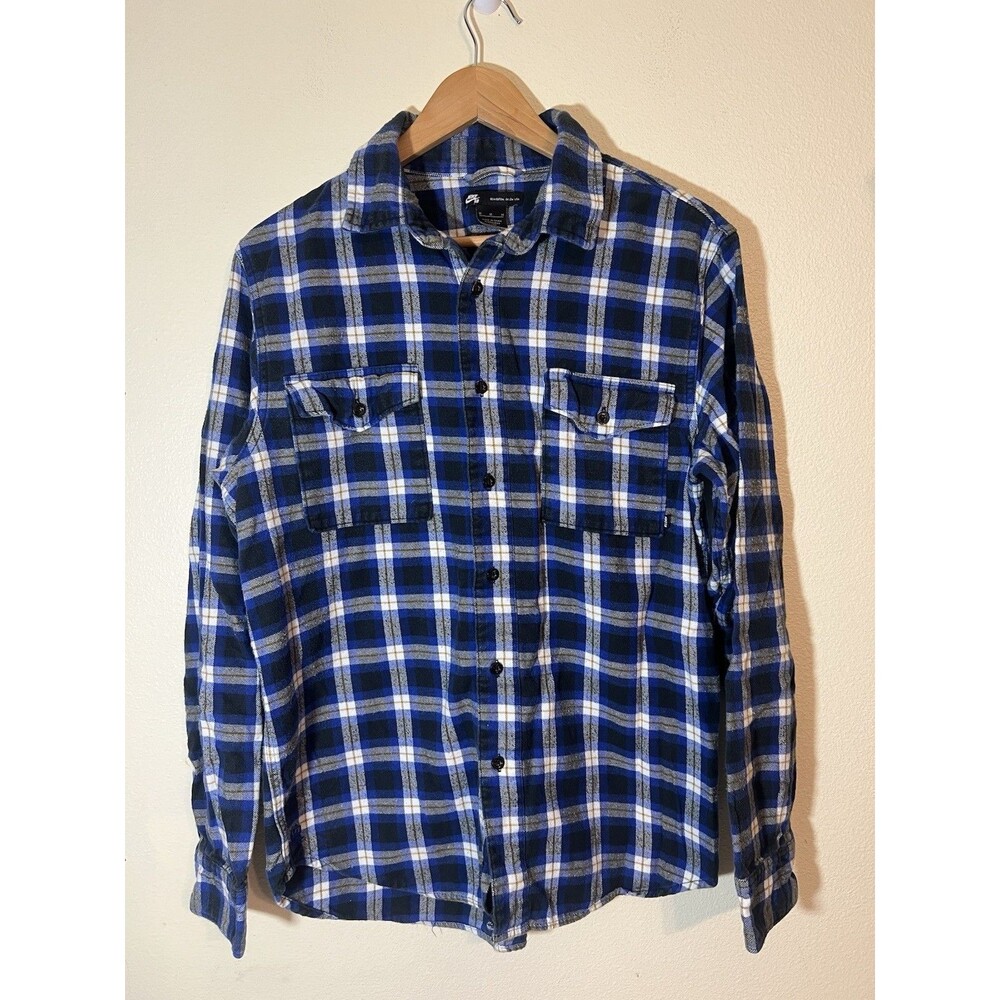 Nike SB Men's Long Sleeve Flannel Shirt - blue plaid - Size medium